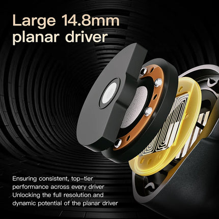 Letshuoer S12 Ultra Earphone 14.8mm Large Planar Magnetic Driver Hi-Fi In-Ear Monitors Gaming Earbuds with DAC Cable