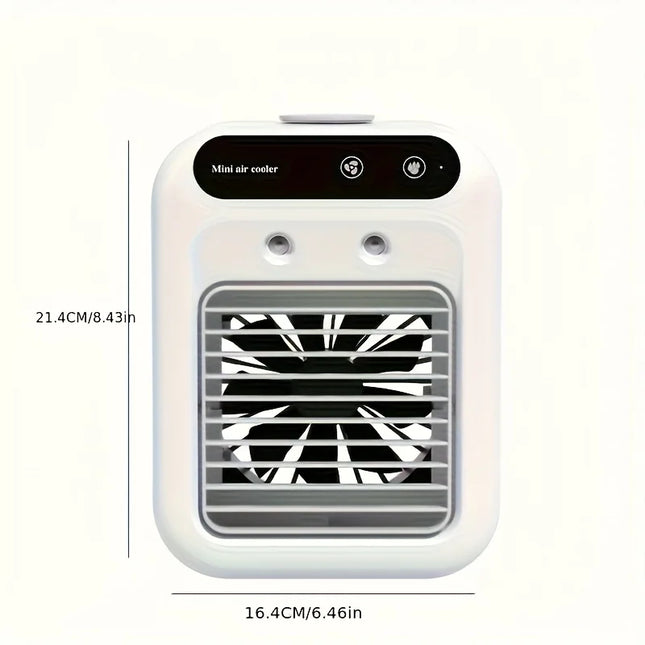 USB Rechargeable Mini Air Conditioner Fan - Portable Desk Cooling Device with Lithium Battery, Wireless, And USB Charging for Ho
