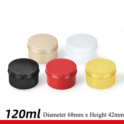 10/20/50pcs Golden Aluminum Jar 30ML Empty Aluminum Case 60g Black Tins Lip Balm Cans Cream Pots Cosmetic Container 120g MC1351