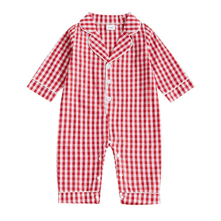 ma&baby 0-24M Newborn Infant Baby Girls Boys Jumpsuit Plaid Print Button Long Sleeve Rompers Casual Fall Spring Clothing D10