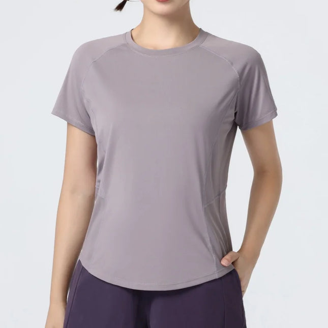PHIGEER quick dry sport tops for women with short sleeve breathable running shirt lightweight athletic tee for hiking yoga gym