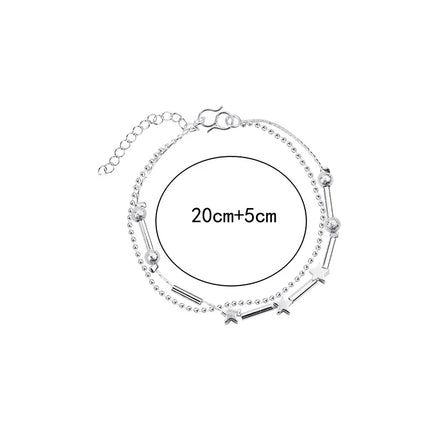 2025 New Fashion Anklet Korean Version Of The Jewelry Double Powder Beads For The Women's Anklet Jewelry Wholesale