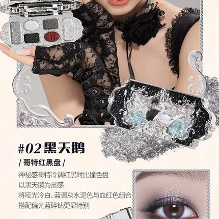 Flower Knows Swan Ballet Series Makeup 6 Color Eyeshadow Palette Matte Pearl Face Palette Glitter Palette Cosmetics