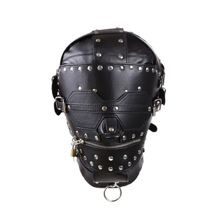 YSJBM Exotic Headgear with Fetish Fully Enclosed Restraint Lockable Zipper Mask Hood for Couple BDSM Bondage Flirting Sex Toys