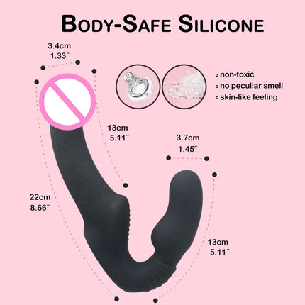 Strapless Strap-on Dildos Vibrator with Remote Control for Women Lesbian Couples, G Spot Sex Toys With Clitoris Stimulator