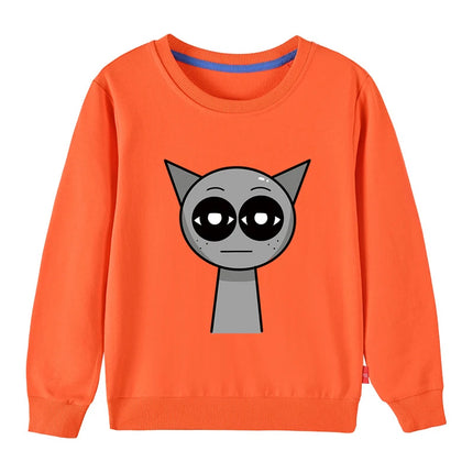 Spring Autumn Clothes Sprunki Baby Kids Long Sleeved Cotton Sweatshirts Cute Cartoon Print O-Neck Top Boys Girl Casual Clothing