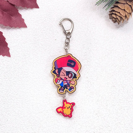 Pokémon Pikachu Bulbasaur Gengar Squirtle Car Keychain Accessories Acrylic Charms Pendant For Bag Key Holder Backpack Decoration