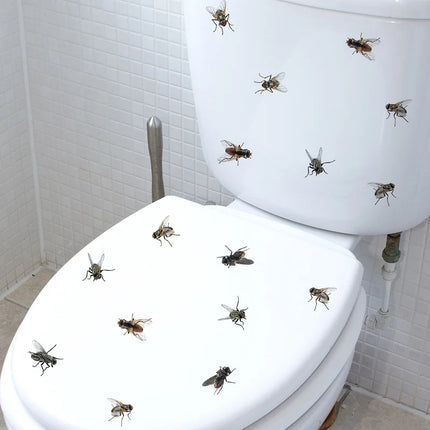 Simulation Fly Wall Sticker Bathroom Waterproof Toilet Cover Fly Toilet Sticker Self-adhesive PVC