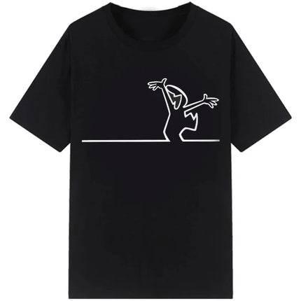 La Linea The Line Osvaldo Cavandoli TV T Shirt men Happy Fashion Women's tshirts Streetwear Tee Round Neck Casual Tops Camisetas