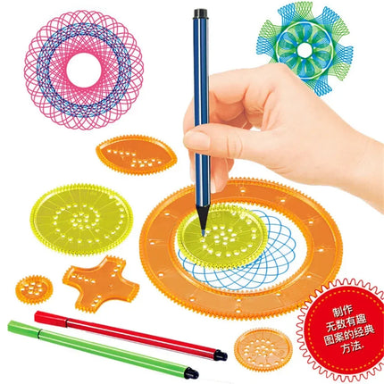 27Pcs Geometry Spirograph Drawing Stencil Set Painting Template Ruler Art Craft Creative Children Educational Toy Girls Boy Gift