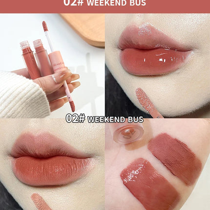 Double-Headed Lip Gloss Waterproof Moisturizing Long-Lasting Mist Matte Velvet Mirror Lip Gloss Cosmetics