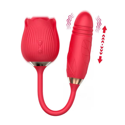 Thrusting G Spot Anal Vibrators Rose Sucking Sex Toys Dildo Vibrator for Women Stimulator Female Vibrating Egg Adult Toys,Gifts