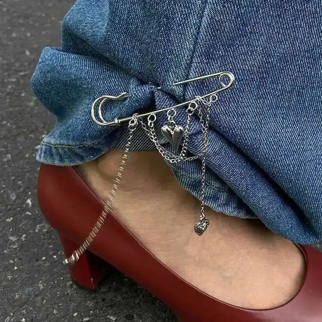 PuRui Trend Creative Silver Color Tassel Pendant Anklet Chain Women Paperclip Foot Ankle Chain with High Heels Accessory Jewelry
