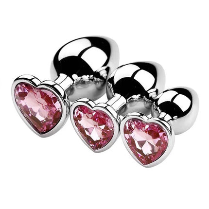 Anal Plug Heart 5 Sizes Stainless Steel Crystal Anal Plug Removable Butt Plug Stimulator Anal Sex Toys Prostate Massager Dildos