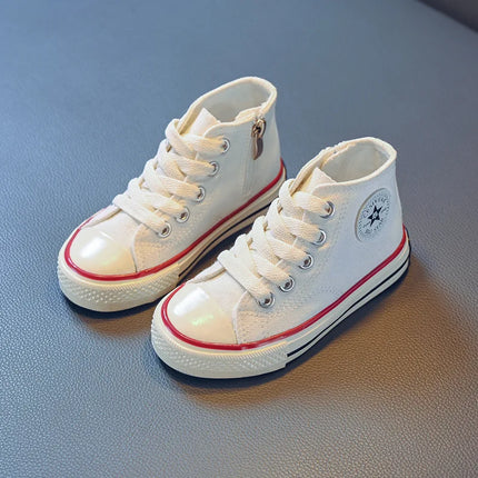 Children's Mid-Top Canvas Shoes Soft Sole Comfortable Casual Children's Shoes Boys and Girls Non-slip Breathable Board Shoes
