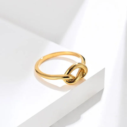 Stainless Steel Heart Knot Ring Wedding Band for Women Men Size 4-11