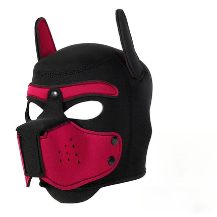 Adjustable Neoprene Puppy Play Hood Mask Pet Roleplay Padded Dog Head Mask BDSM Bondage Gear Adult Fetish Sex Toy for Men Women
