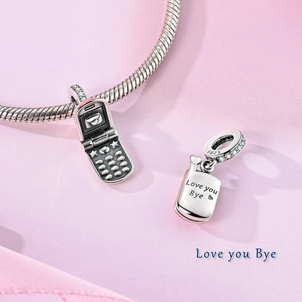 2026 Romantic Pink Color Charms Bead 925 Sterling Silver CZ Zircon Love Heart Pendants Fit Original Bracelet DIY Jewelry Gift
