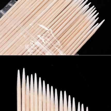 Cleaning Stick Nail Sprout Wooden Cotton Head Manicure Details Correction Nail Polish Makeup Remover Art Tool