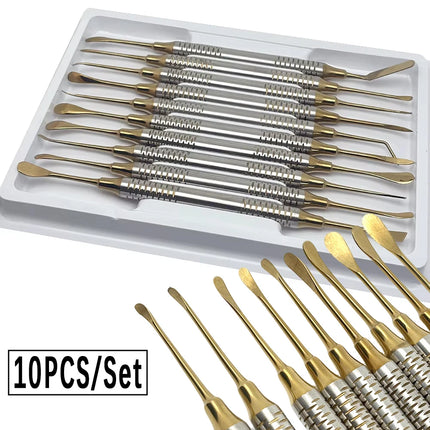 10 Pcs Dental Implant Periosteal Elevator Set for Periodontal and Maxillofacial Surgery Retracting Reflecting Tool Kit