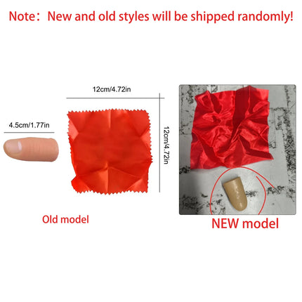 Finger Magic Tricks Phantasy Props Close Up Vanish Appearing ABS Finger Thumb Tip Red Silk Clothing Prosthetic Finger toy