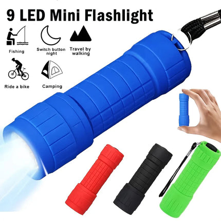 Mini Portable Flashlight Nine XPE Lamp Beads Strong Lighting Using 3 NO.7 Batteries Fixed Focus Pocket Outdoor Emergency Torch