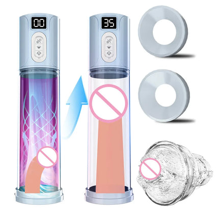 3-Frequency Sucking Penis Pump Inflatable Real Vagina Silicone Inhalation Pump Exercise Glans Male Masturbator Sex Toys For Men