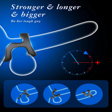 Penis Ring Silicone Cock Rings Delay Ejaculation Scrotal Binding Ball Stretcher Erection Enhancing Lock Cockring Sex Toy for Men