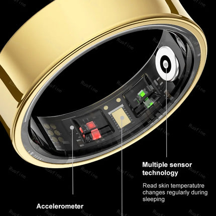 R09 Rings Women's Men Couple Health Monitor Steps Qring APP Smartring Electronics Devices Waterproof Remote Control Android Ios