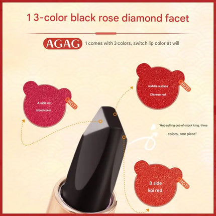 AGAG Flavorful Three-color Lipstick National Tide Lip Makeup Waterproof Non-removal Makeup A Three Color White Not Picky Skin