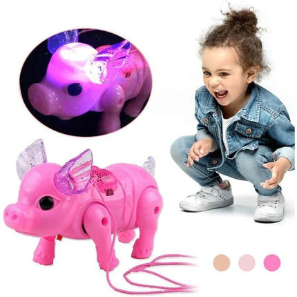 New Pink Color Electric Walking Pig Toy With Light Musical Kids Funny Electronics Toy Children Birthday Gift Toys