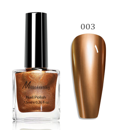 12 Colors Mirror Effect Nail Polish - Metal Chrome No UV Lamp Needed, Quick Dry Long Lasting Nail Lacquer, Professional Salon