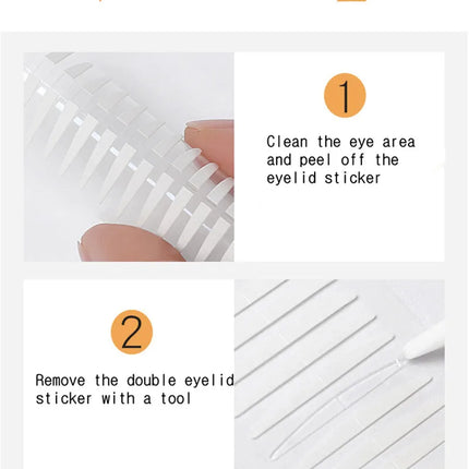 MOTONOZEN Double Eyelid Tape Sticker Invisible Fold Eyelid Paste Clear Beige Stripe Self-adhesive Natural Eye Makeup Tool