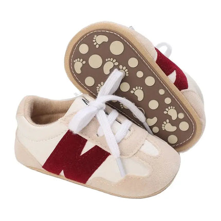 Newborn Baby Classic Sneakers Letters Splicing Baby Casual Shoe Anti-slip Hundred Walking Baby Boys Girls Baby Shoes 0-18 Months
