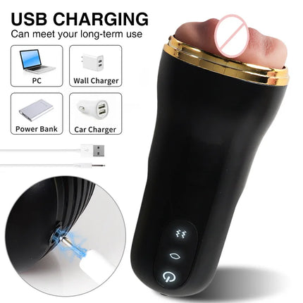Automatic Male Masturbation Cup 3D Realistic Vaginal Penis Vacuum Trainer Pocket Pussy Vibrator Blowjob Dicks Pump Men Sex Toys