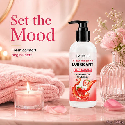 Strawberry Scent Water-Based Lubricant 150ml – Smooth Glide Non-Sticky Personal Lubrication, Easy Cleanup Intimate Gel, Pump Bottle Design for Couples, Romantic Nights, Bedroom Fun, Adult Toys Use & Daily Intimate Comfort