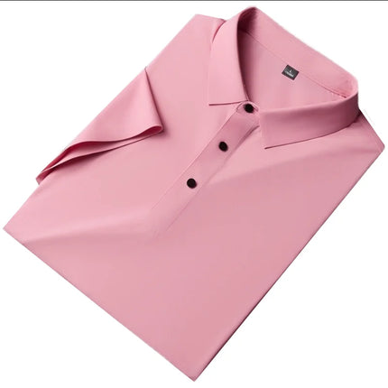 Summer New Men's Short Sleeve Ice Silk POLO Shirt Fashion Simple Men's Business Casual Pullover Large Size 5XL