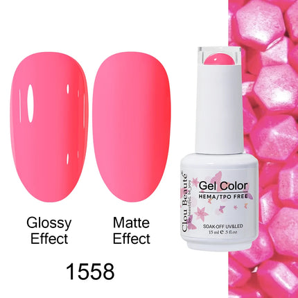 Clou Beaute 15ml HEMA TPO FREE Color Gel Nail Polish Nude Pink Red Green Collection Nail Gel Polish Glitter Soak Off UV LED Gel