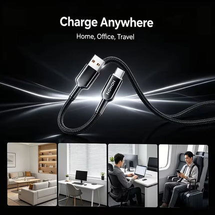 NOHON Braiding USB to Type-C Fast Charging Cable for MacBook/iPad/iPhone 17/16/15 Air/Pro Max Charge Cable for Samsung S25/S24