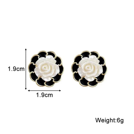 Pure White Women's Dangle Earrings Blooming Flower Acrylic Enamel Butterfly Imitation Pearl Heart Hanging Earrings Elegant Brinc