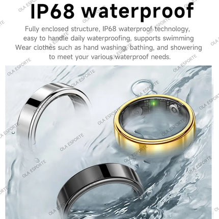 2026 New Smart Ring Heart Rate Blood Oxygen Sleep Monitor Motion Tracking IP68 5ATM Waterproof Men Women Smartring Holiday Gifts