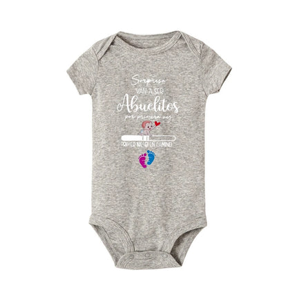 Surprise Their First Grandchild Is on The Way.print Baby Jumpsuit Baby Announcement Newborn Bodysuit Infant Short Sleeve Outfit