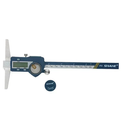 SHAHE 0.01 MM 6''8''12'' Digital Depth Gauge Stainless Steel Digital Depth Calipers With Double Hooks Caliper Measuring Tools