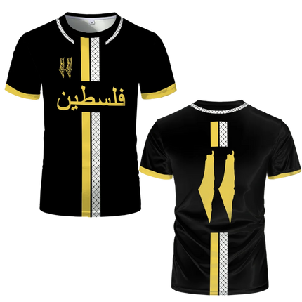 Palestine Football Jersey T Shirts Adult & Kids Light Luxury Digital Printed Soccer Uniforms Summer Mens Palestinian Flag Tees