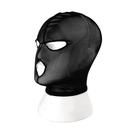 Gothic Lace Hood with Detachable Veil Sensory Control Mask for Women Weave Black Bondage Headwear SM Breathable Face Cover