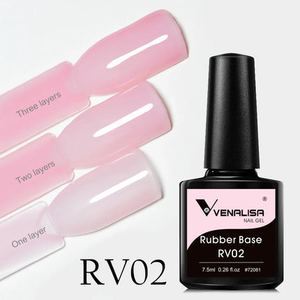 7.5ml Venalisa HEMA Free TPO Free Rubber Base Jelly Pink Soak Off UV LED Gel Polish Semi Permanent Nail Manicure Varnish