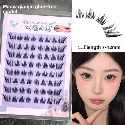 No Glue Needed False Eyelashes Lower Lashes Wispy Cat Eye Lashes Voluminous Fluffy Natural Look Daily Wear Easy to Apply