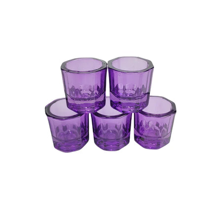 5pcs Glass Dappen Dish For Nail Care or Lash Lifting and Brow Tint Mixing Transparent And Red Color in Stock