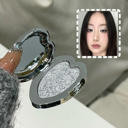 Pearlescent Blue Metallic Eyeshadow Palette Punk Smoky Purple Mashed Potato Waterproof Shimmer Glitter Heart-shaped Eye Shadow