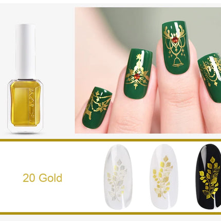KADS Professional 11ml 24 Colors Nail Stamping Polish Gold Silver Nail Art Varnish for Stamping Plate DIY Nail Printing Polish